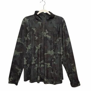 Tek Gear Workout Gear 1/4 Zip Pullover Thumbhole  Camo Long Sleeve Shirt 2X